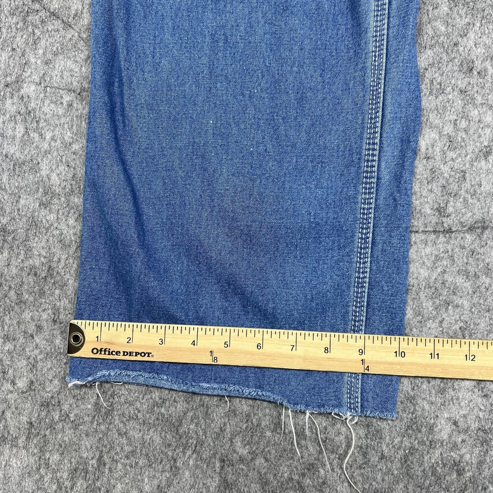 Liberty Denim Bib Overalls Mens 40x27 Blue Carpenter Zipper Bib Pocket Hammer - Picture 13 of 15